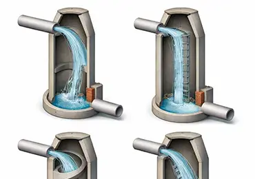 Pozo de Resalto y Registro en Saneamiento