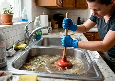 Cómo desatascar un lavabo o fregadero