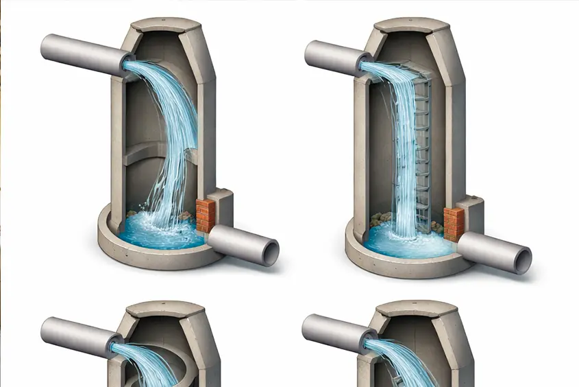 POZO DE RESALTO Y REGISTRO EN SANEAMIENTO