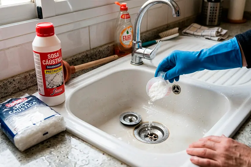CÓMO DESATASCAR CON SOSA CÁUSTICA
